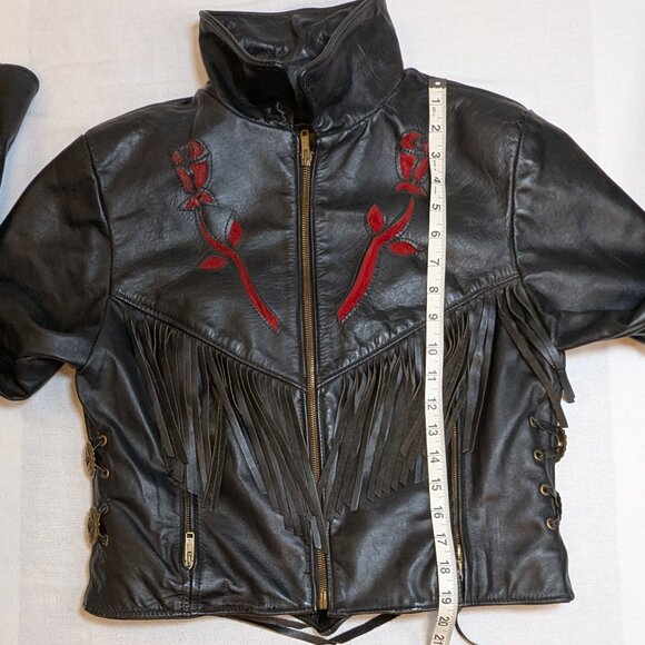 Vtg. 90s Leather Moto Jacket by PROTECH LEATHER APPAREL Made in USA - Picture 10 of 16